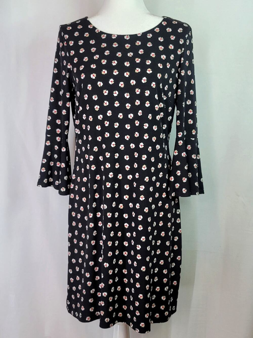 Floral TOMMY HILFIGER A-Line 3/4 Sleeve Dress Size 6 Bell or Flutter Sleeve